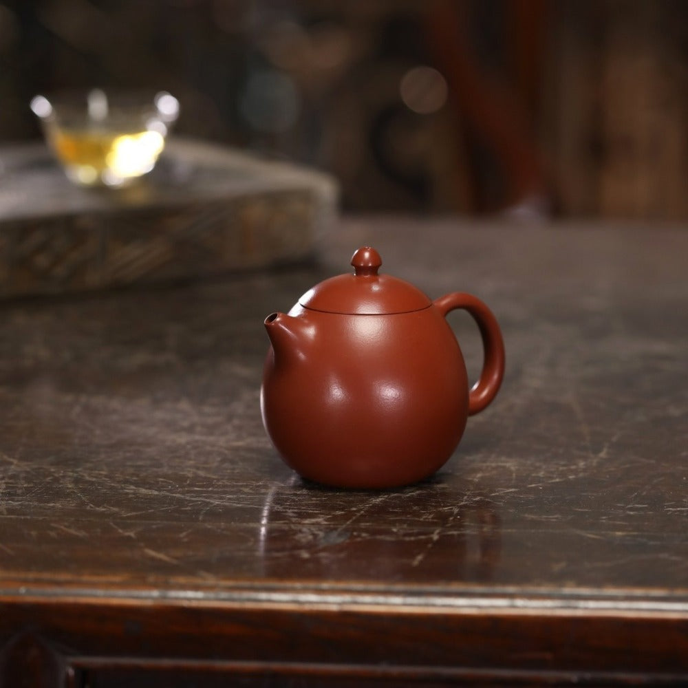 Teko Zisha Yixing Buatan Tangan Sepenuhnya [Dragon Egg Pot] (Dahongpao - 240ml)