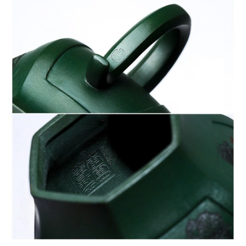 Théière Yixing Zisha entièrement faite à la main [Yitai Wan Qian] (Feicui Lu Ni - 300 ml)