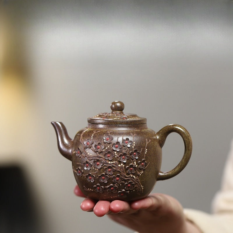 Exquisite Yixing Zisha Teapot [Fragrance Gongdeng] (Duan Ni Firewood Fired - 255ml)