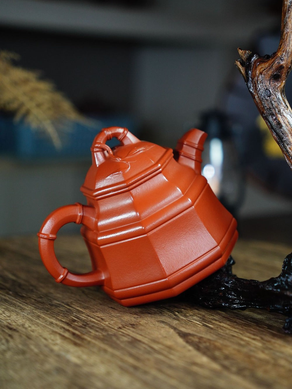 Full Handmade Yixing Zisha Teapot [Bafang Zhu Ding Pot] (Zhu Ni - 300ml)