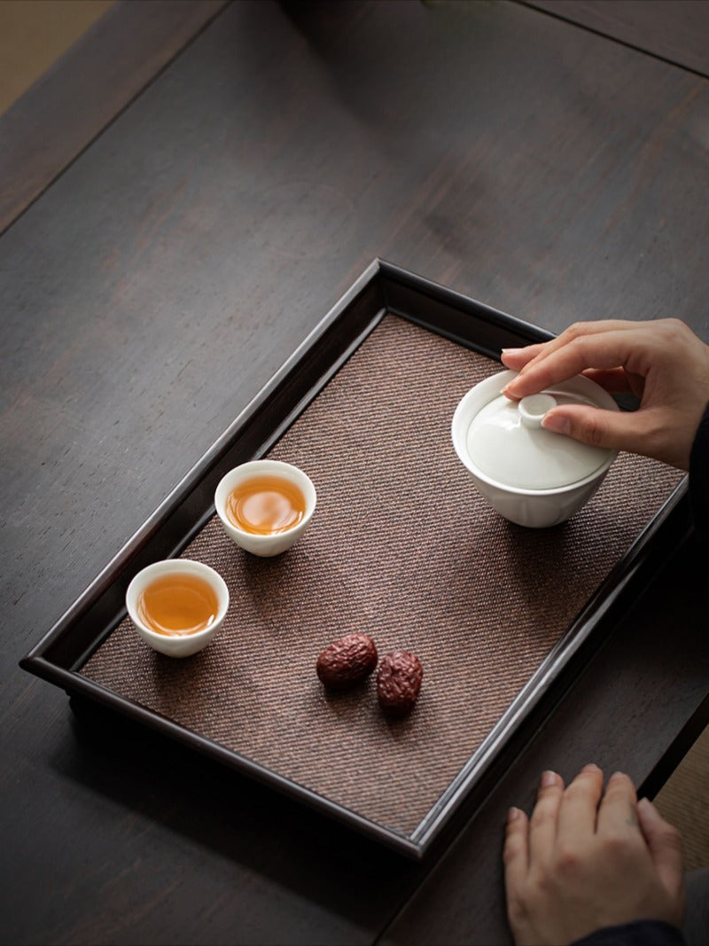 Sandalwood Bamboo Rattan Tea Tray - YIQIN TEA HOUSE | yiqinteahouse.com | tea tray, teaware