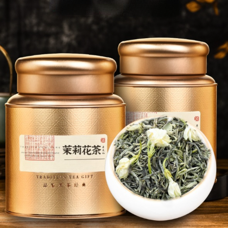 Guangxi [Jasmine Tea] Strong Flora Aroma Green Tea Gift Set | 广西 [茉莉花茶] 浓香型 茉莉花绿茶 茶叶罐装礼装 500g