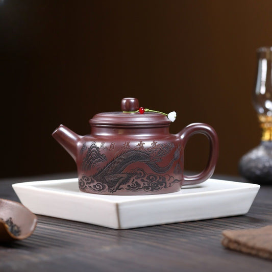Yixing Zisha Teapot [Dragon Dezhong] (Zi Zhu Ni - 480ml)