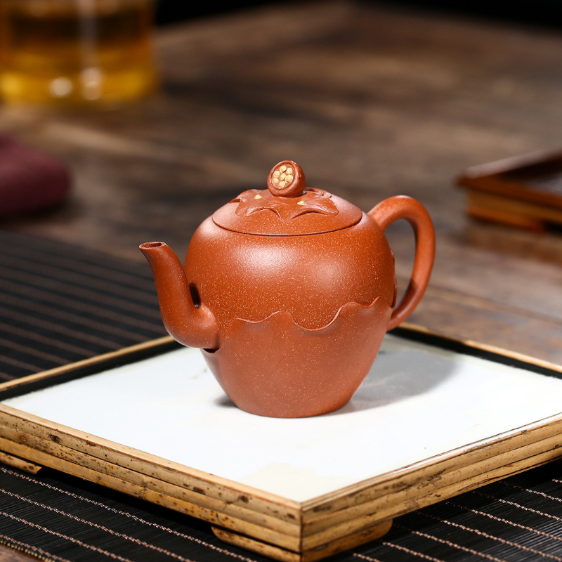 Yixing Zisha Teapot [Lotus Beauty Shoulder 清荷美人肩] (Hong Jiang Po Ni - 290ml)