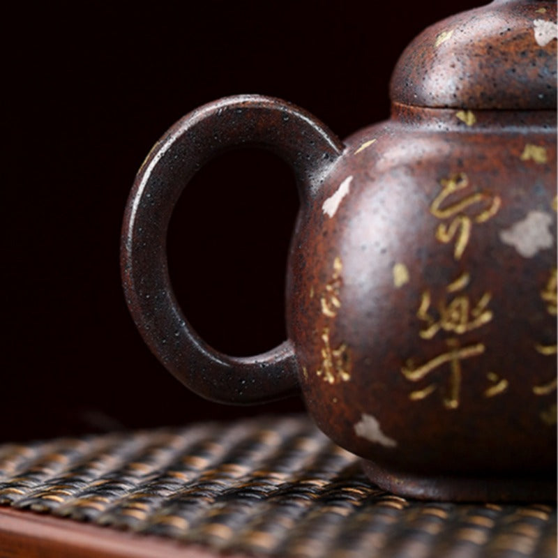 Full Handmade Yixing Zisha Teapot [Pao Zun Pot] (Firewood Fired Duan Ni - 130ml)