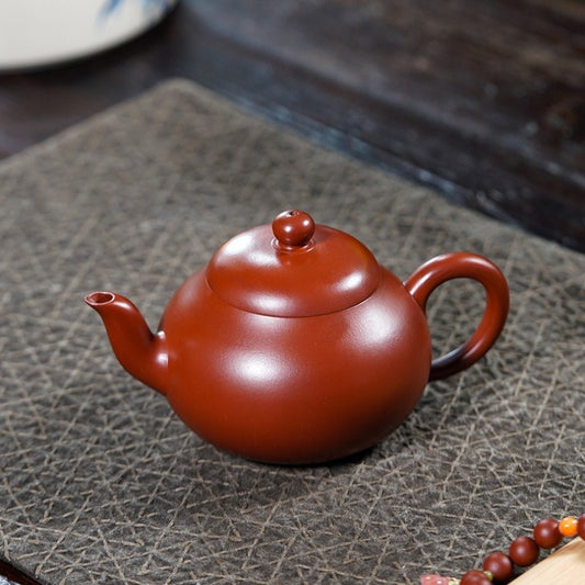 Teko Yixing Zisha Buatan Tangan Sepenuhnya [Wendan Pot] (Dahongpao - 300ml)