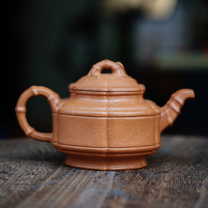 Full Handmade Yixing Zisha Teapot [Liufang Zhu Gu Pot] (Jiang Po Ni - 190ml)