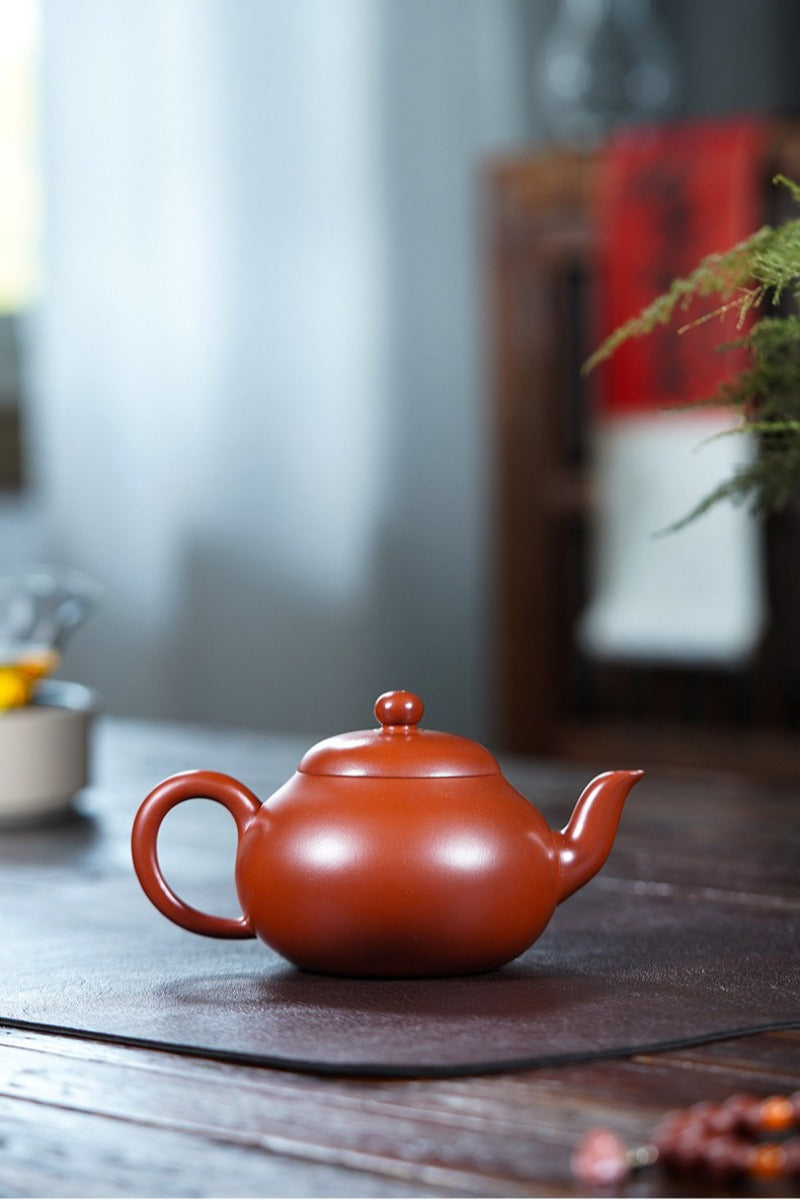 Teko Yixing Zisha Buatan Tangan Sepenuhnya [Wendan Pot] (Dahongpao - 300ml)