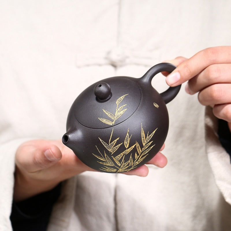 Théière Yixing Zisha [Bambou Xishi] (Hei Ni - 230ml)