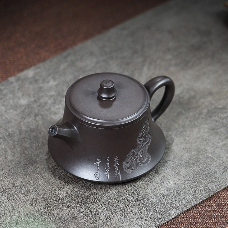 Yixing Zisha Teekanne [Yuan Guan Zhu Chu] (Zhu Ni Smothered-Ash-Brand - 180ml)