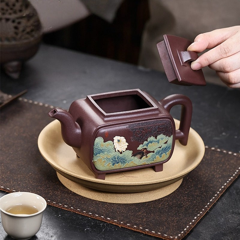 Théière Yixing Zisha entièrement faite à la main [Yi Mai Xiang Cheng] (Tian Qing Zi Ni - 520 ml)