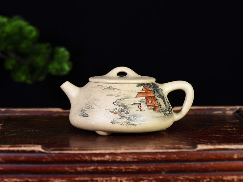 Full Handmade Yixing Zisha Teapot [Color Painted Jingzhou Shi Piao] (Duan Ni - 300ml) - YIQIN TEA HOUSE | yiqinteahouse.com | 200-300ml, full handmade zisha teapot, teapot, teaware