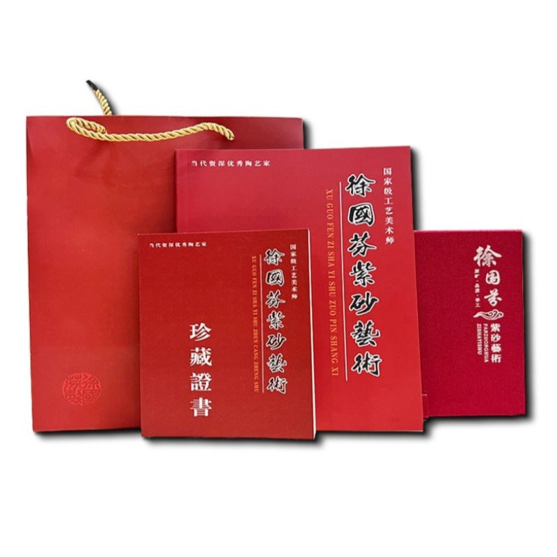 Full Handmade Yixing Zisha Teapot [Sifang Zhu Ding] (Zhu Ni - 280ml)