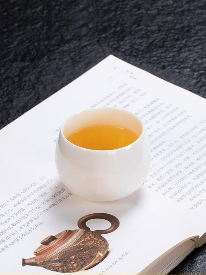 Mutton Fat Jade White Porcelain Glazed Master Tea Cup 75-120ml