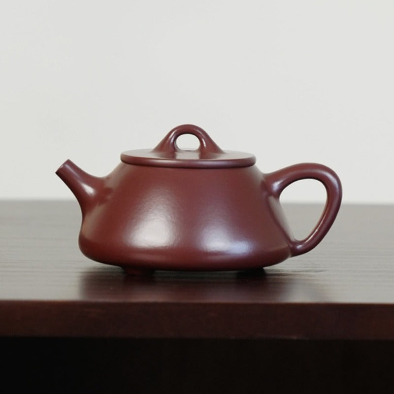 Full Handmade Yixing Zisha Teapot [Ping Gai Shi Piao Pot] (Zi Zhu Ni - 170ml)