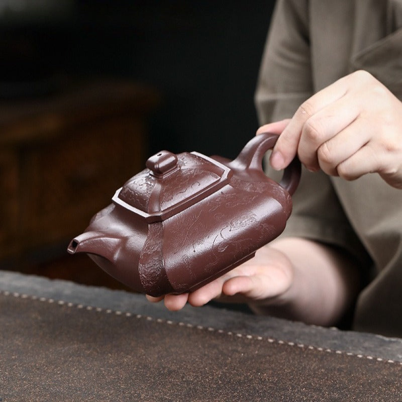 Théière Yixing Zisha entièrement faite à la main [Ju Fu] (Zi Ni - 450 ml)
