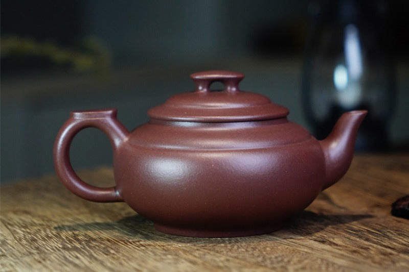 Théière Yixing Zisha entièrement faite à la main [Pot Shang Xin Qiao] (Di Cao Qing - 260 ml)