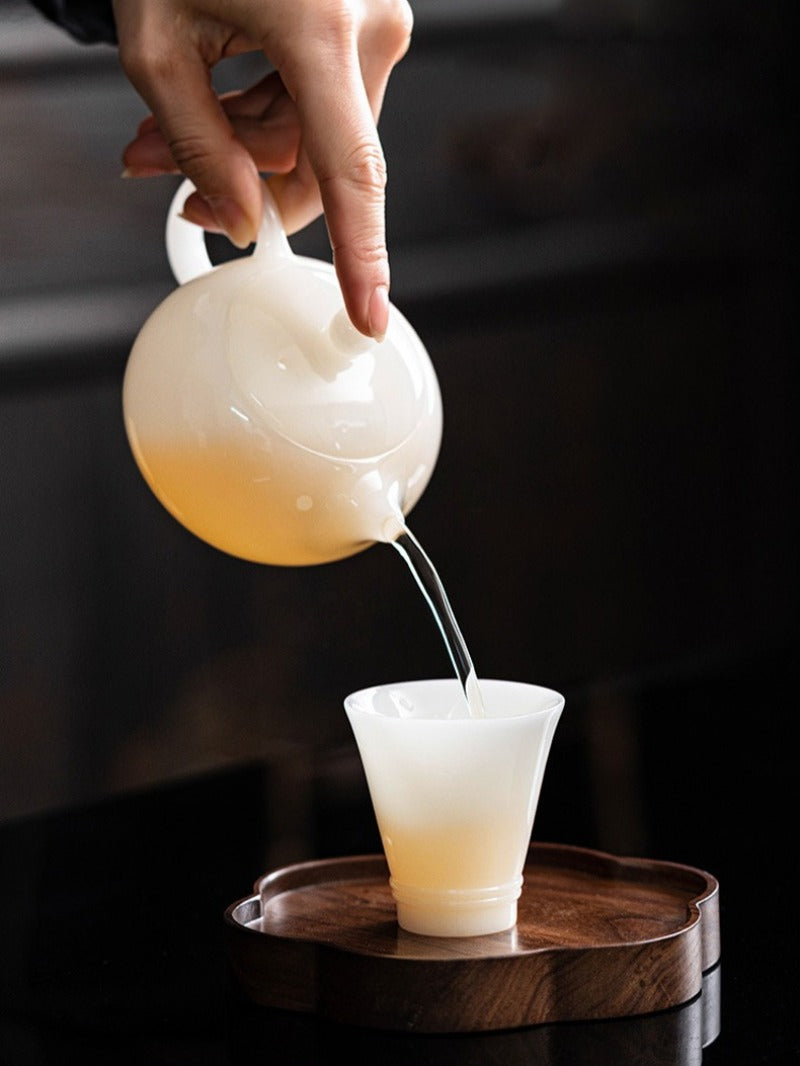冰玉白玉瓷釉烧【西施壶】80/200/300ml