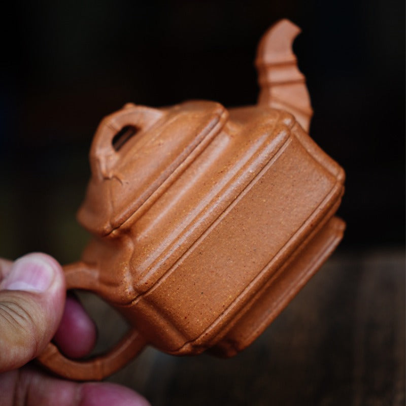 Full Handmade Yixing Zisha Teapot [Sifang Bamboo Pot] (Jiang Po Ni - 200ml)