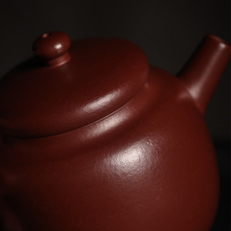 Vollständig handgefertigte Yixing-Zisha-Teekanne [Mini Julun Pot] (Zi Zhu Ni - 130 ml)