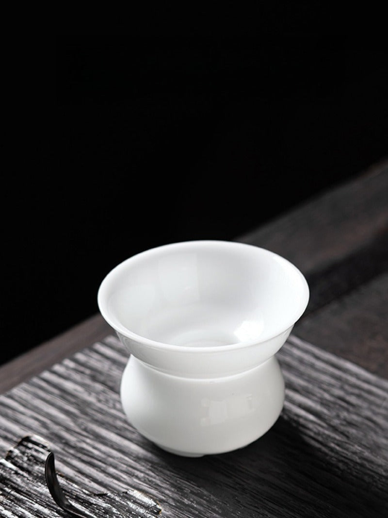 Ice Jade White Porcelain Glazed Tea Strainer [Yuan Zu]