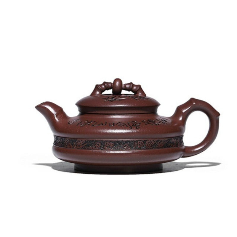 Full Handmade Yixing Zisha Teapot [Lucky Bamboo] (Zi Ni - 480ml)