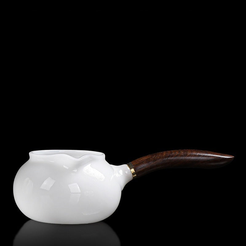 Eisjade-Weißporzellan glasierter Fair Cup mit Griff 200-250ml