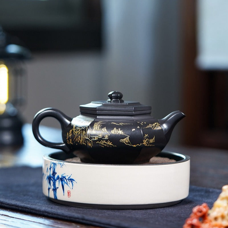 Teiera Yixing Zisha completamente fatta a mano [Dabin Liufang] (Zhuni ridotto - 300 ml)