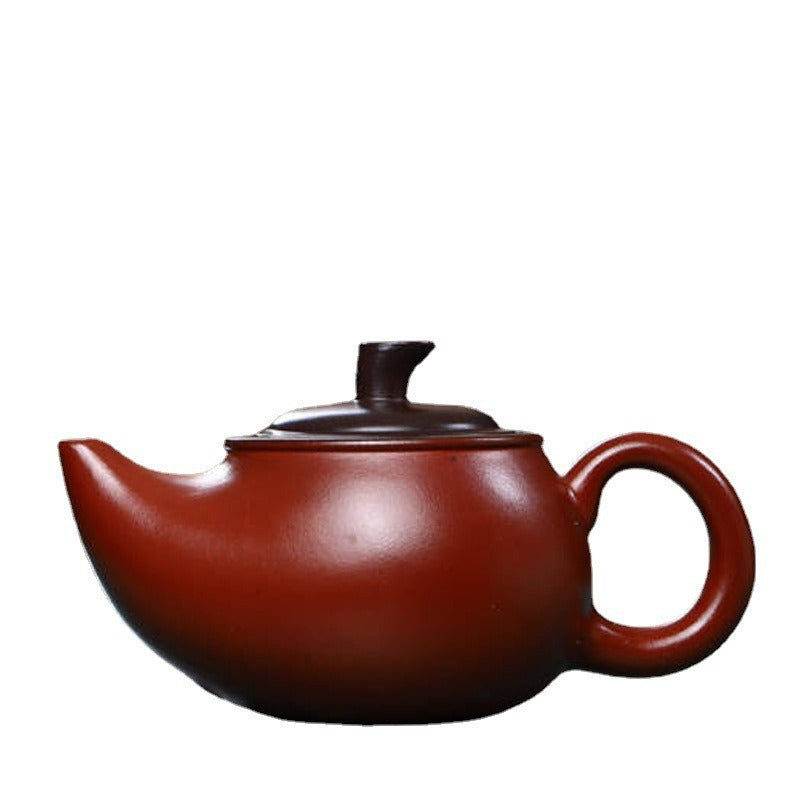 Vollständig handgefertigte Yixing Zisha Teekanne [Zweifarbige Röhrenkanne] (Hong Ni / Zi Ni - 170ml)