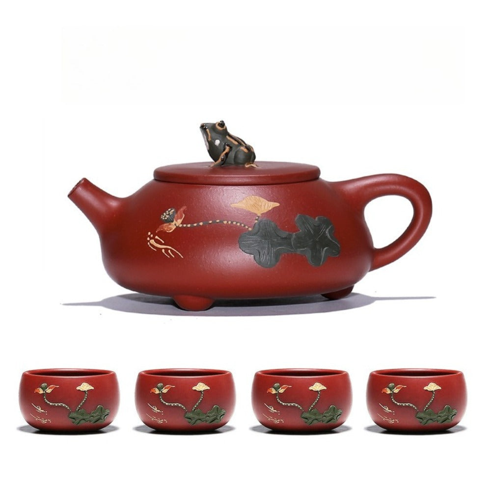 Service à thé Yixing Zisha [Étang de lotus au clair de lune] (Dahongpao - 260 ml)