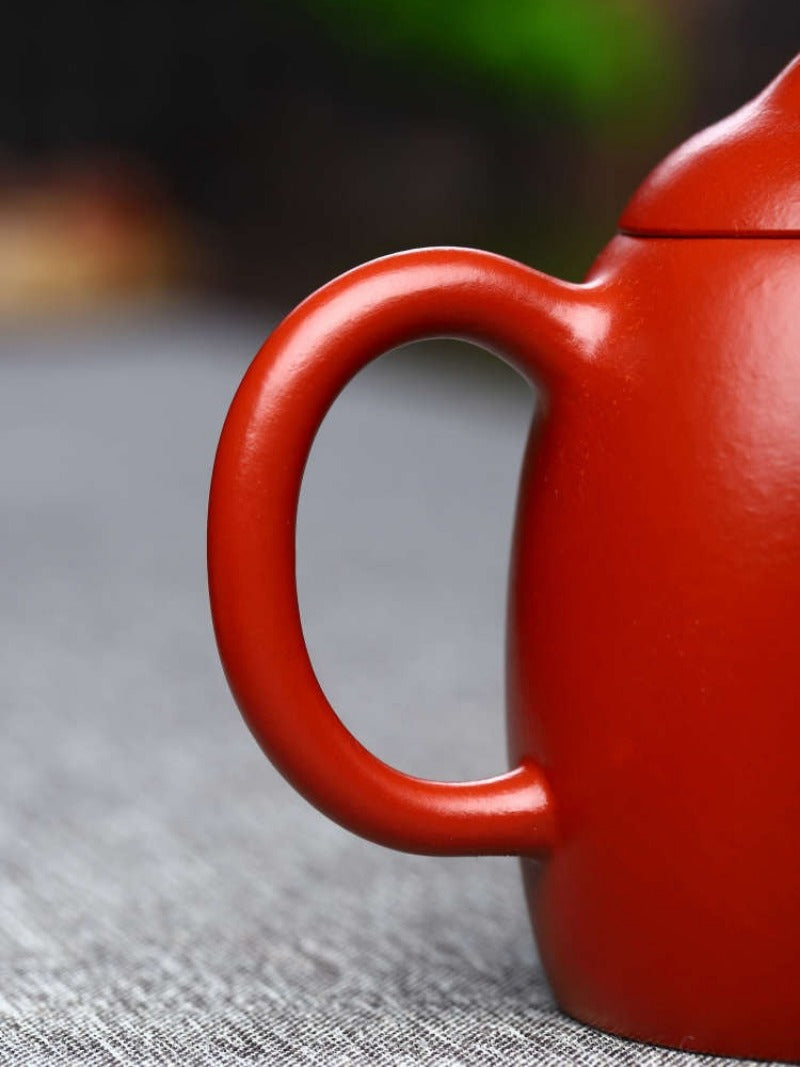 全手工宜兴紫砂茶壶 [秦权壶] (大红袍 - 180ml)