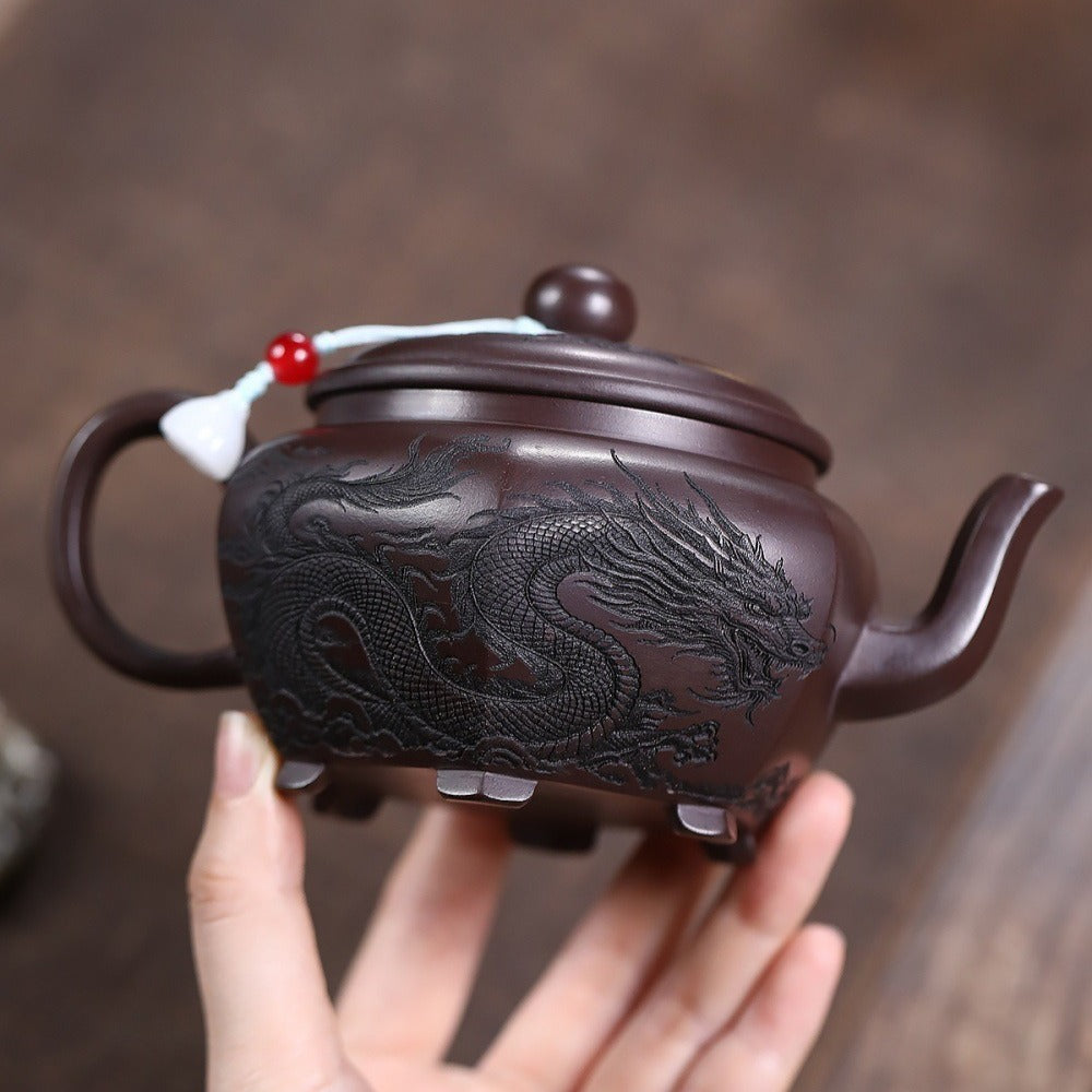 Yixing Zisha Teapot [Dragon Liufang] (Gu Tong Wu Ni - 330ml)