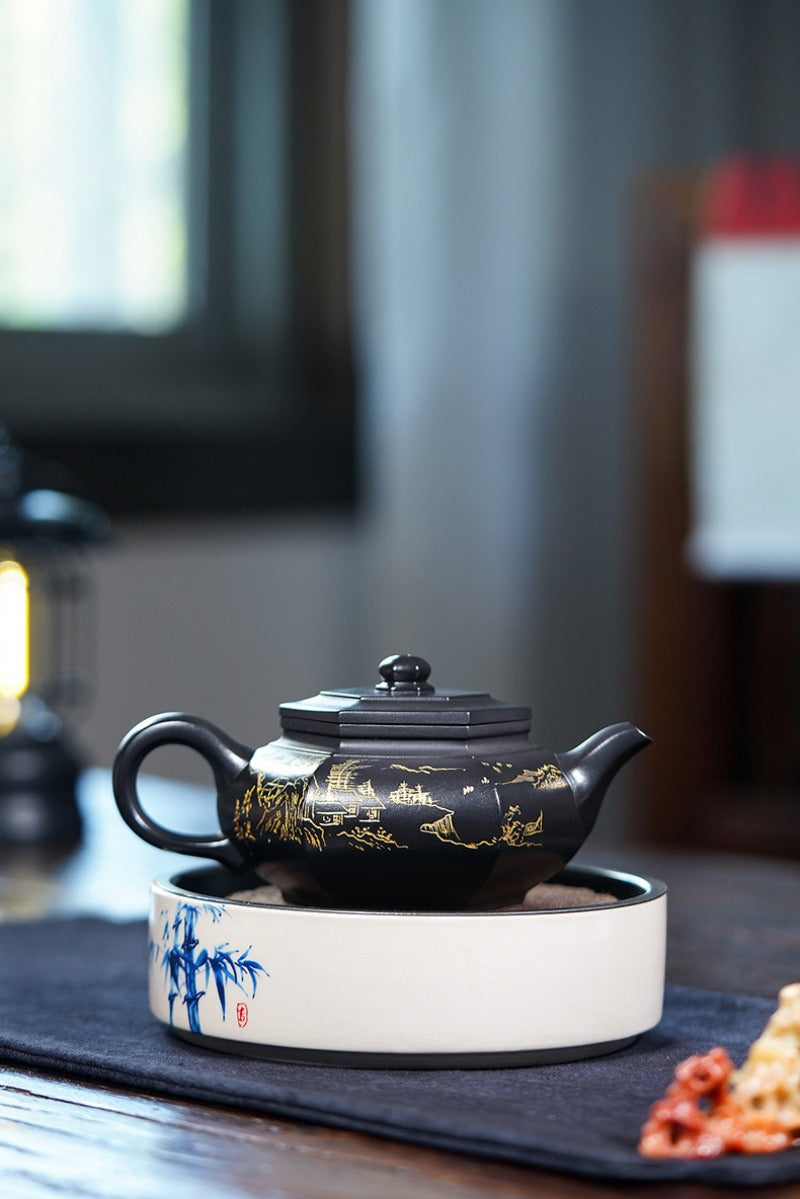 Teiera Yixing Zisha completamente fatta a mano [Dabin Liufang] (Zhuni ridotto - 300 ml)