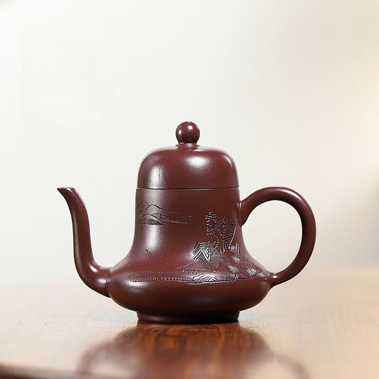 Yixing Zisha Teapot [Si Ting Pot] (Zi Zhu Ni - 170ml)