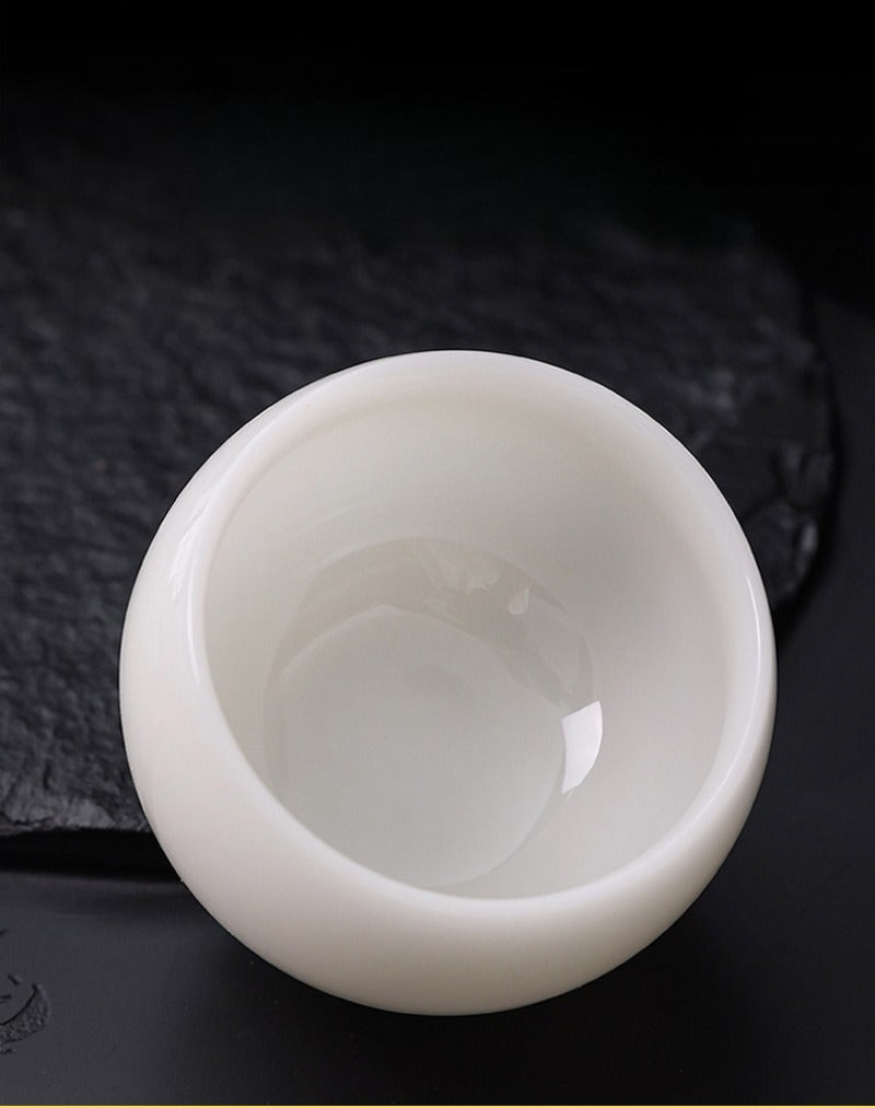 Tazza da tè Master in porcellana bianca giada di ghiaccio smaltata 80-110ml