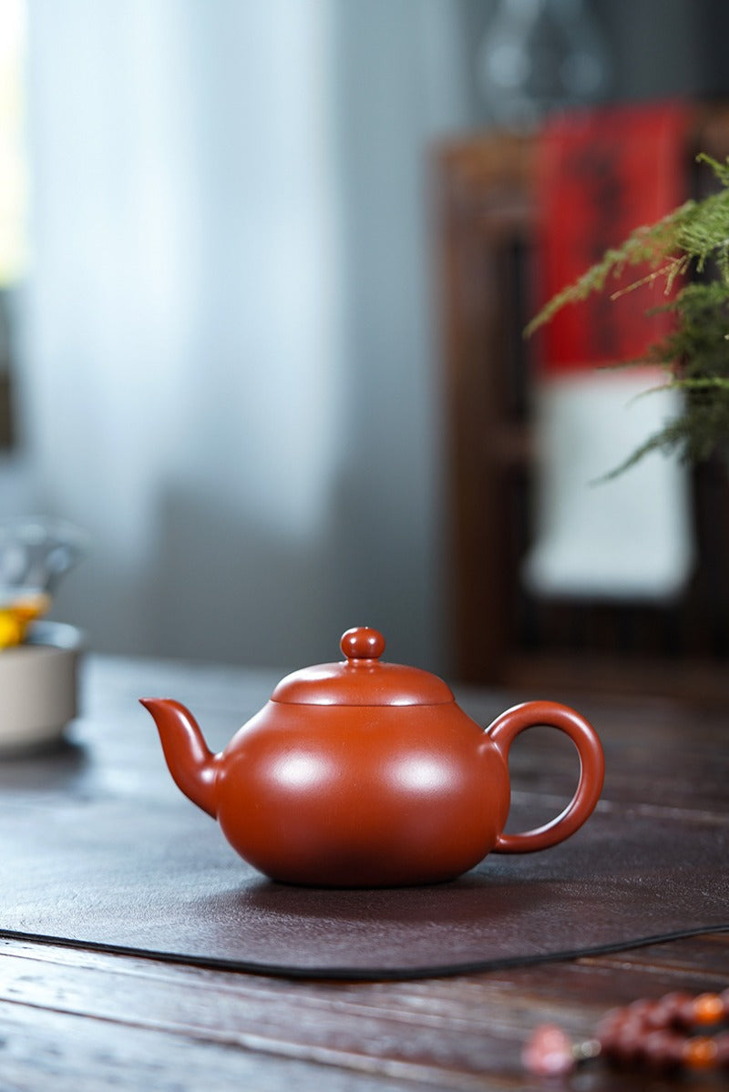 Teko Yixing Zisha Buatan Tangan Sepenuhnya [Wendan Pot] (Dahongpao - 300ml)