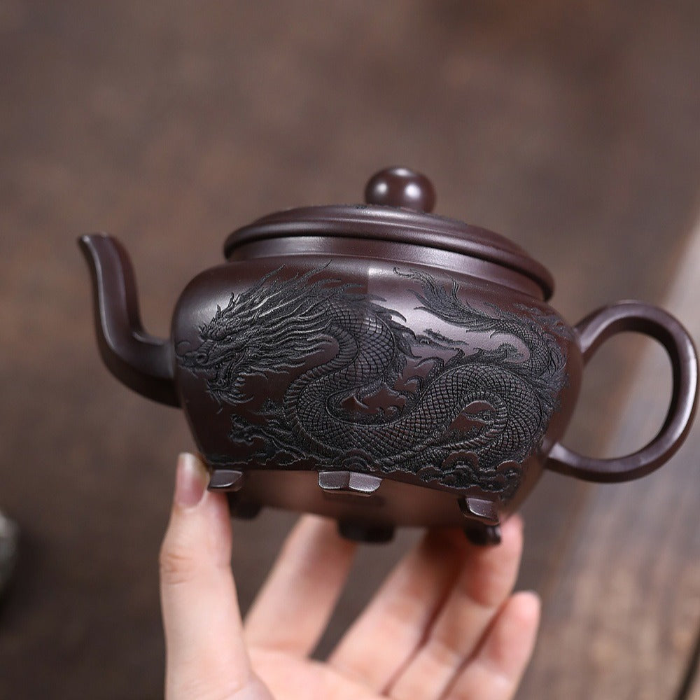 Yixing Zisha Teapot [Dragon Liufang] (Gu Tong Wu Ni - 330ml)