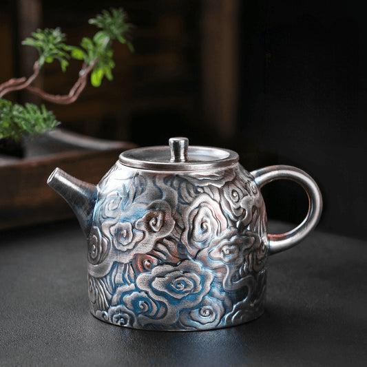 Colorful Antique Gilt Silver Ceramic Teapot 210ml