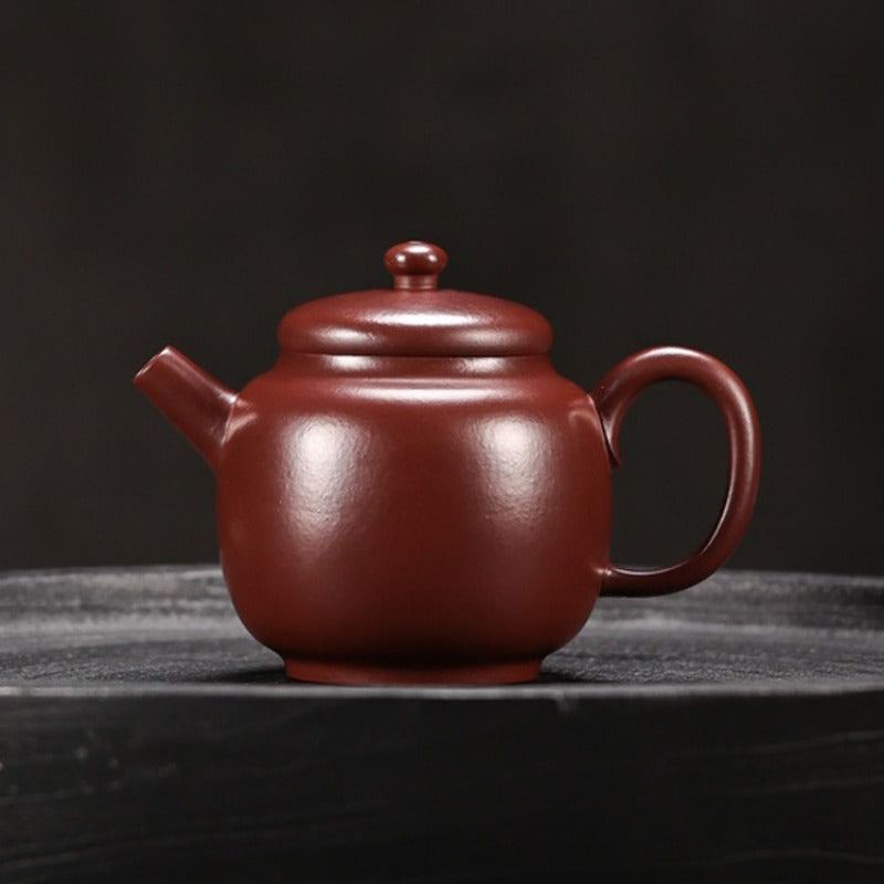 Vollständig handgefertigte Yixing-Zisha-Teekanne [Mini Julun Pot] (Zi Zhu Ni - 130 ml)