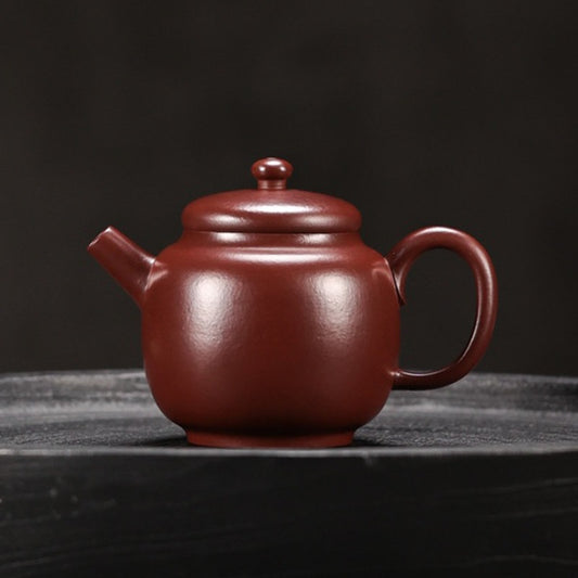 Théière Yixing Zisha entièrement faite à la main [Mini pot Julun] (Zi Zhu Ni - 130 ml)