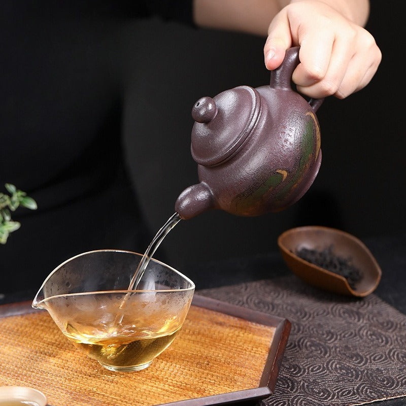 Théière Yixing Zisha entièrement faite à la main [La Grande Muraille] (30 Mu Jinsha Zi Ni - 300 ml)