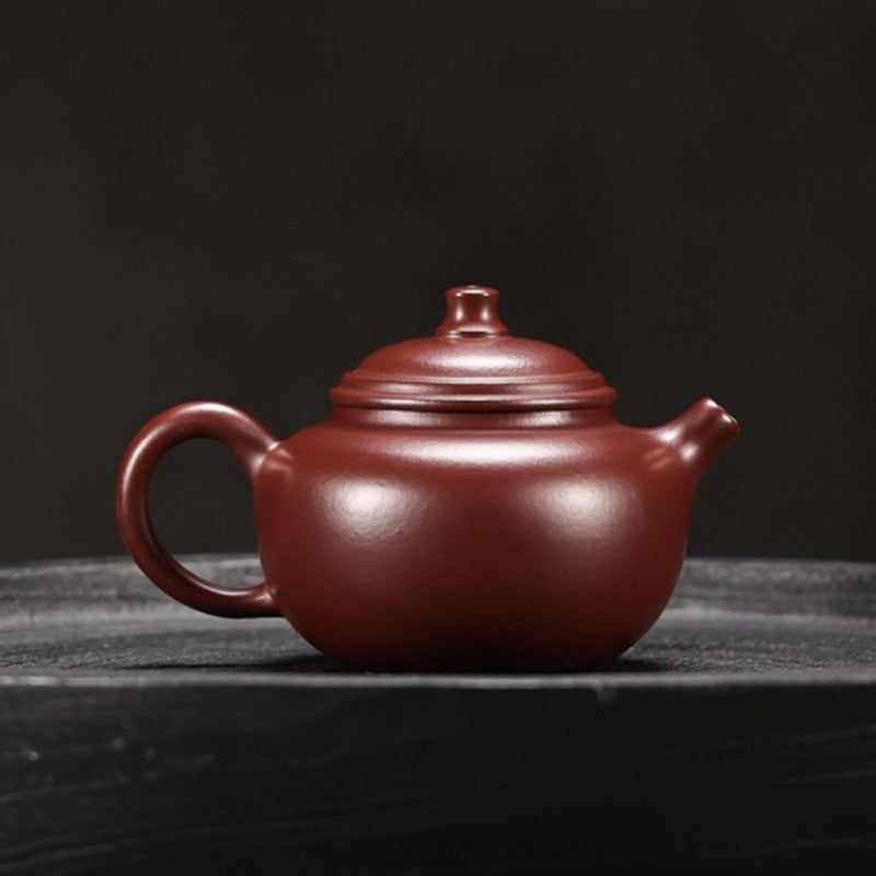 Full Handmade Yixing Zisha Teapot [Mini Rong Tian Pot] (Zi Zhu Ni - 120ml)