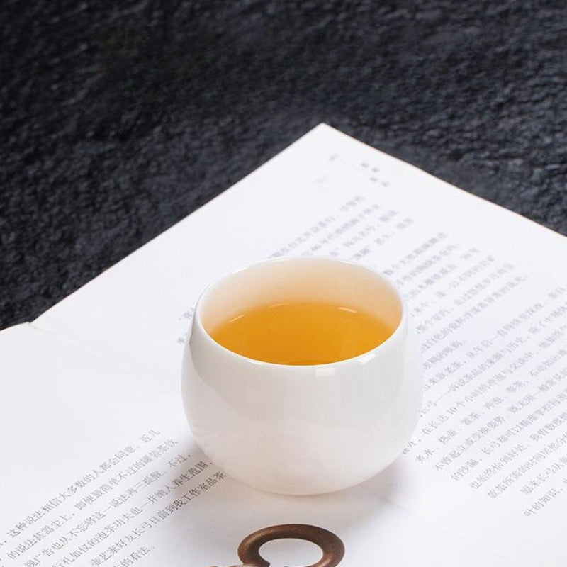 Mutton Fat Jade White Porcelain Glazed Master Tea Cup 75-120ml