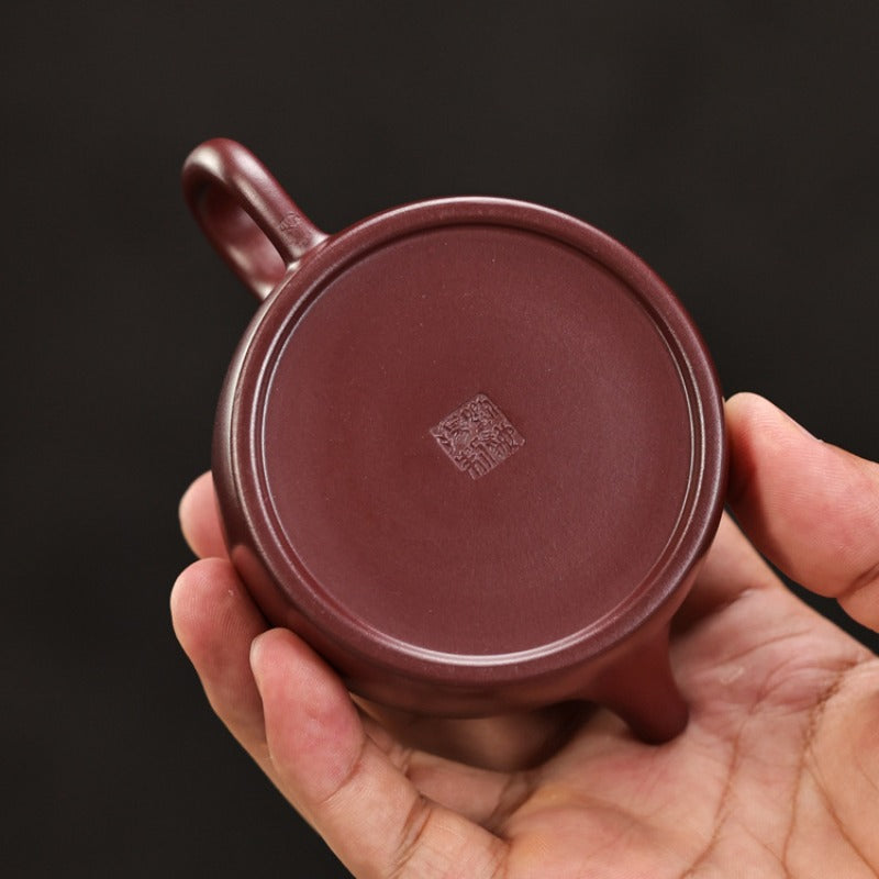 Théière Yixing Zisha entièrement faite à la main [Mini Pot De Zhong] (Long Xue Sha - 140ml)