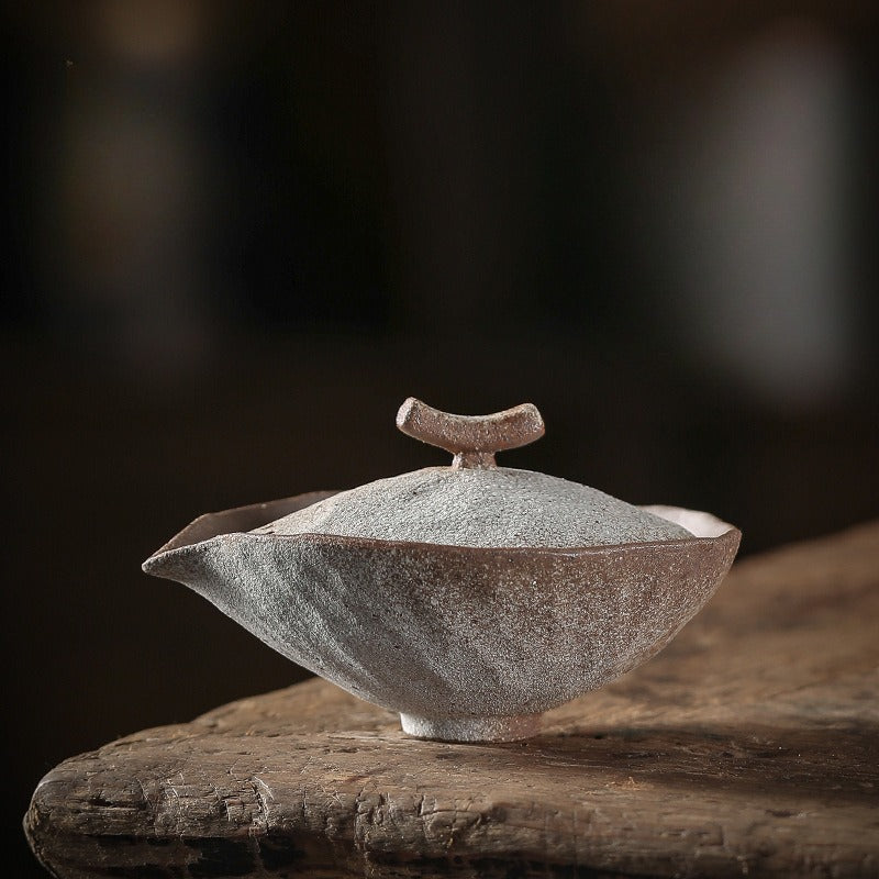 Kiln Change Firewood Firing Handmade Ceramic Gaiwan / Hand-Grab Pot / Tea Tray - YIQIN TEA HOUSE | yiqinteahouse.com | ceramic teapot, gaiwan, tea tray, teapot, teaware