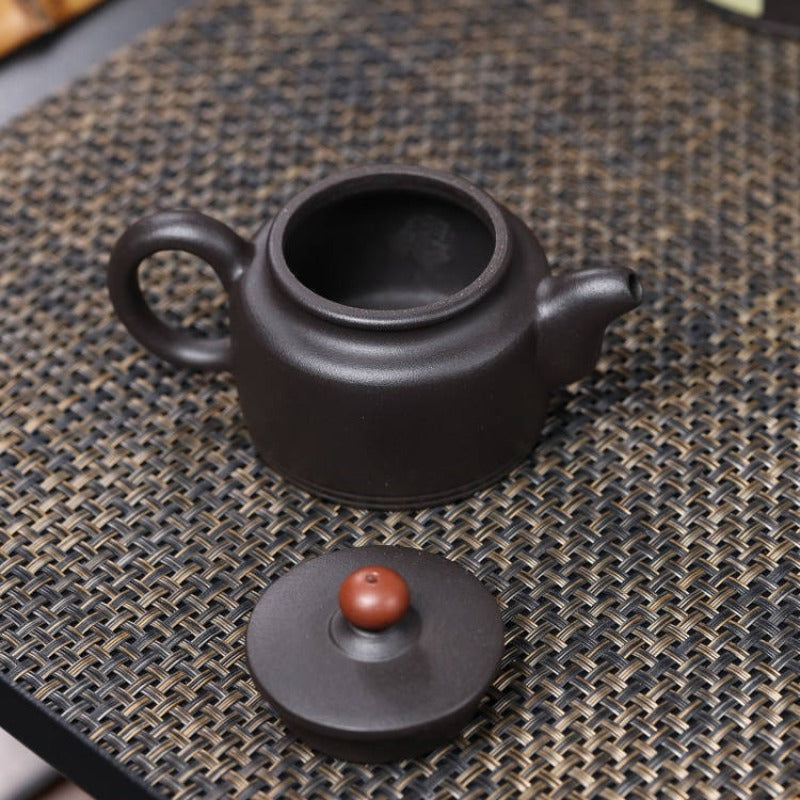 全手工宜兴紫砂茶壶 [鸿运当头] (黑泥 - 140ml)