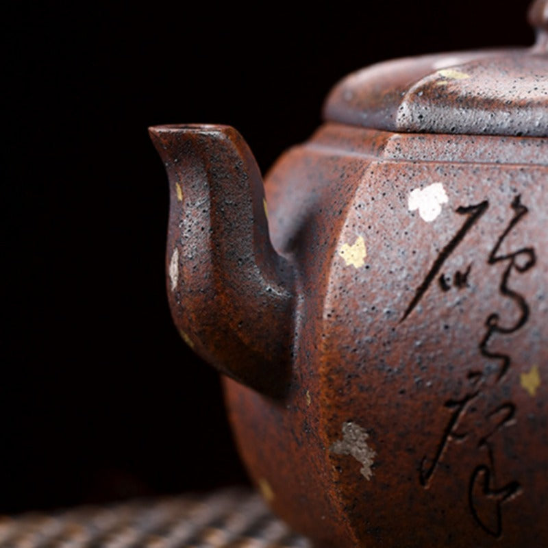 Full Handmade Yixing Zisha Teapot [Octagon Pear] (Firewood Fired Duan Ni - 250ml) - YIQIN TEA HOUSE | yiqinteahouse.com | 200-300ml, full handmade zisha teapot, teapot, teaware