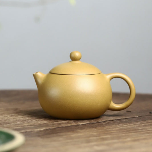 Full Handmade Yixing Zisha Teapot [Xishi Pot] (Huangjin Duan Ni - 200ml)