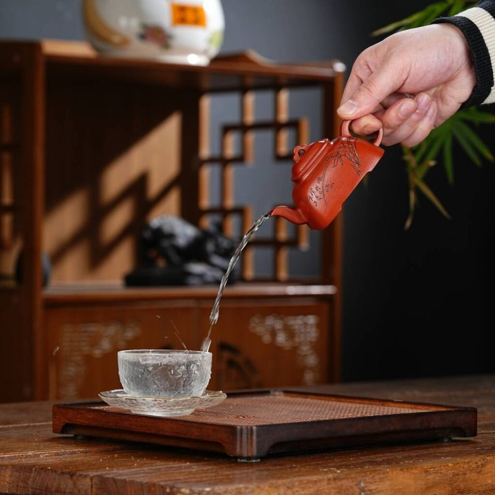 Full Handmade Yixing Zisha Teapot [Gu Leng Pot] (Zhu Ni - 140ml)