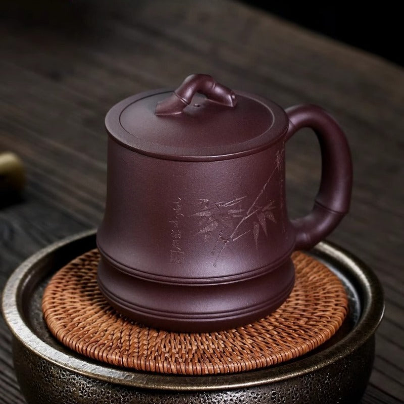 Taza de té Yixing Zisha [Bambú auspicioso] (Lao Zi Ni - 450 ml)